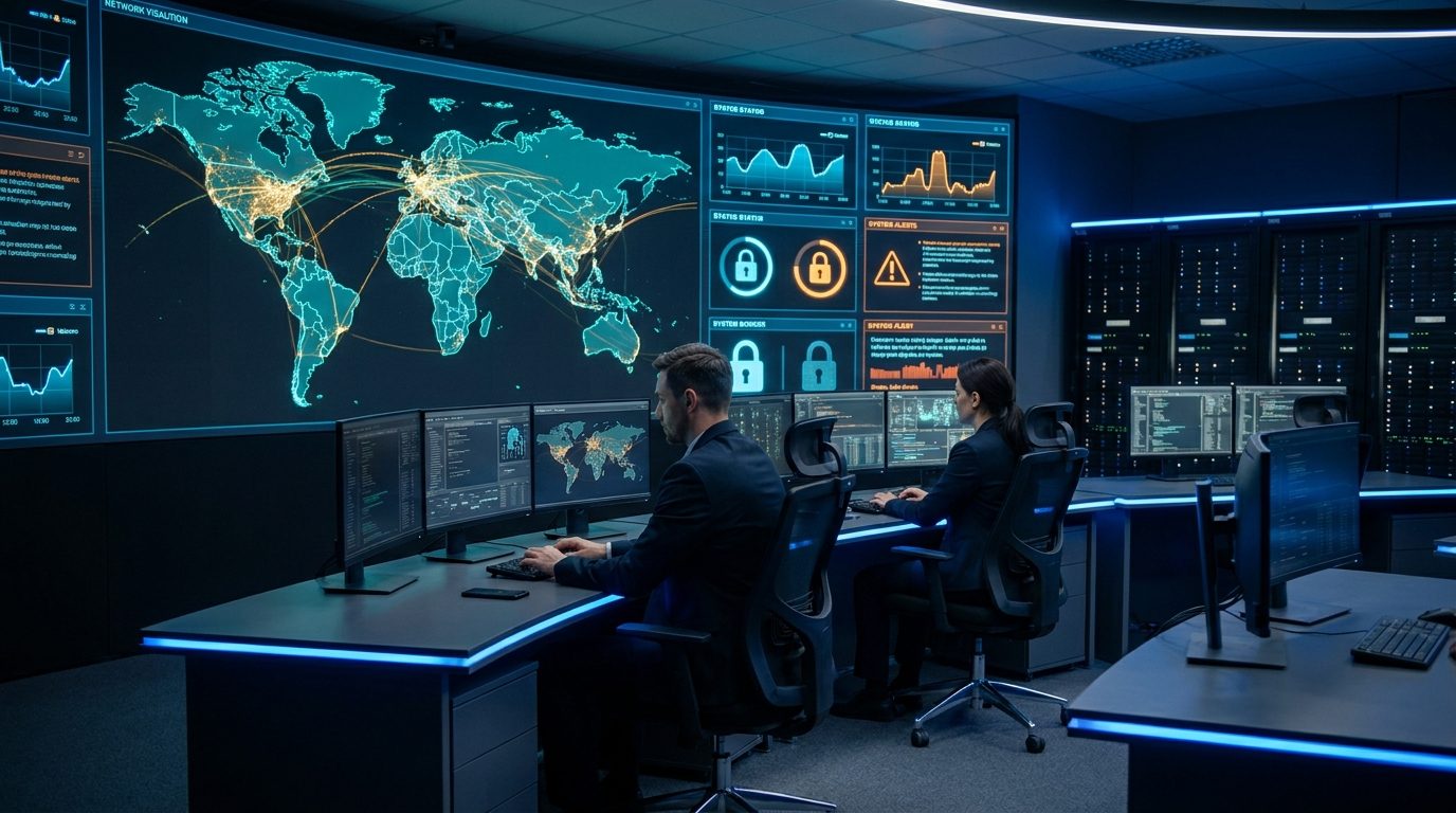 Sala controllo dedicata alla sicurezza informatica